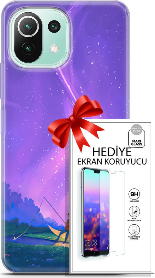 Xiaomi 11 Lite 5G Ne Kılıf Orijinal Seri Neo 15 Clowhunter Kalın Silikon + Ekran Koruyucu