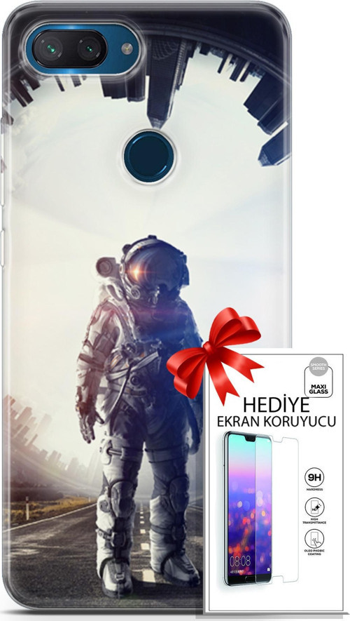 Xiaomi Mi 8 Lite Kılıf Orijinal Seri Algorand 22 Astro Kap + Ekran Koruyucu