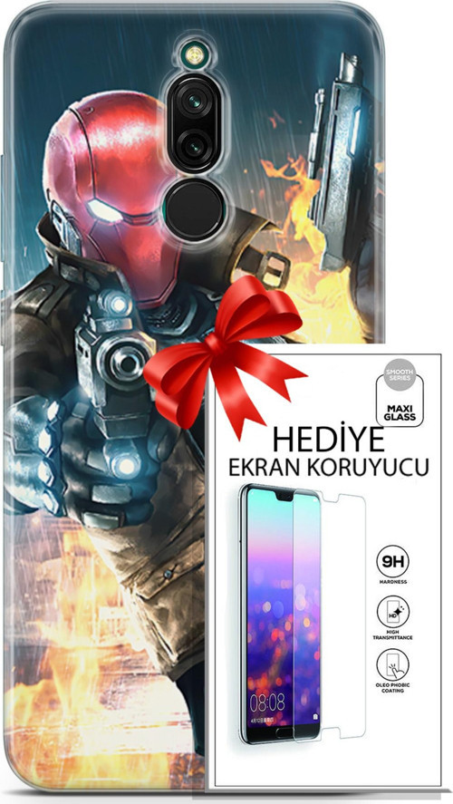 Xiaomi Redmi 8 Kılıf Orijinal Seri Dc 29 Red Hood Leke Tutmaz Kapak + Ekran Koruyucu