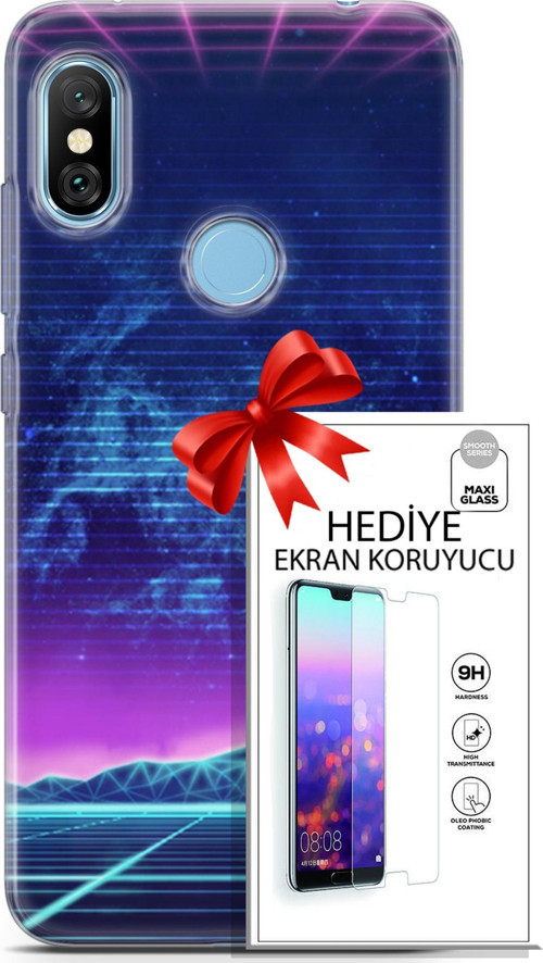 Xiaomi Redmi Note 6 Pro Kılıf Orijinal Seri Cyberpunk 30 Neon Game Kenarları Şeffaf Kapak Ve Ekran Koruyucu