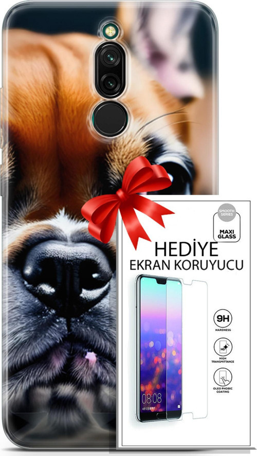 Xiaomi Redmi 8 Kılıf Orijinal Seri Dogs 10 İngiliz Mastiff Full Hd Kılıf + Ekran Koruyucu