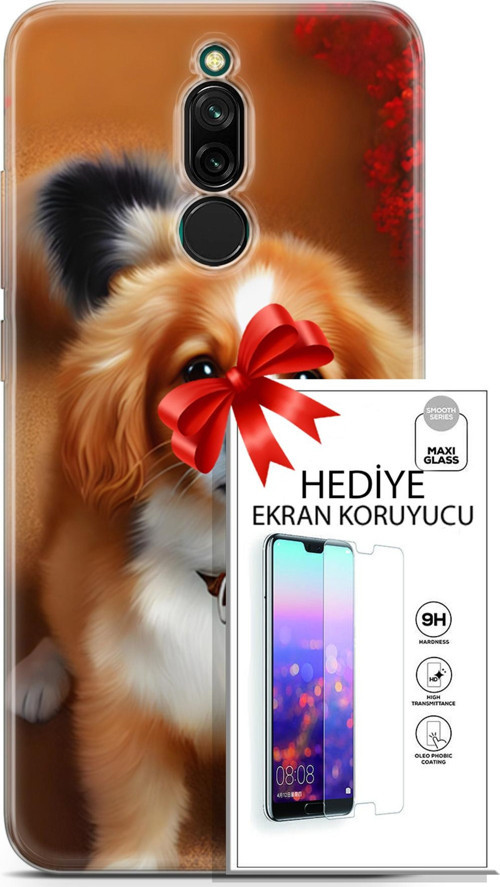 Xiaomi Redmi 8 Kılıf Orijinal Seri Dogs 14 King Charles Spaniel Cover Kılıf + Ön Ekran Koruyucu
