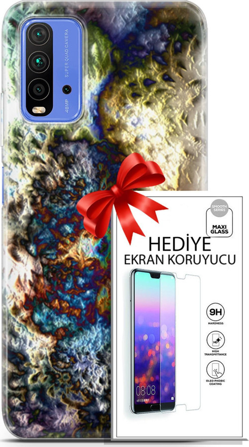 Xiaomi Redmi 9T Kılıf Orijinal Seri Nature 13 Volkanik Case Kapak Ekran Koruyucu