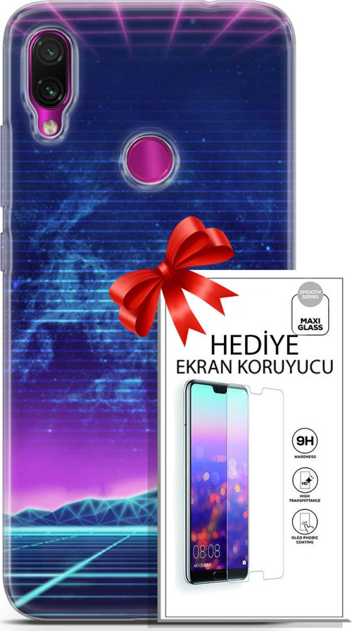 Xiaomi Redmi Note 7 Kılıf Orijinal Seri Cyberpunk 30 Neon Game Kenarları Şeffaf Kapak Ve Ekran Koruyucu