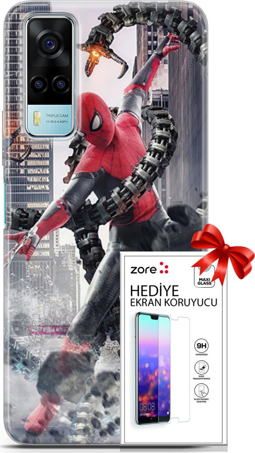 Vivo Y53S 4G Kılıf Orijinal Seri Supers 25 No Way Home Soyulmayan Kılıf + Ekran Koruyucu Full Koruma