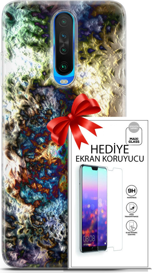 Xiaomi Redmi K30 Kılıf Orijinal Seri Nature 13 Volkanik Case Kapak Ekran Koruyucu