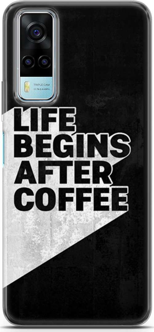 Vivo Y53S 4G Kılıf Orijinal Seri Typo 02 Life Begins After Coffee Kapak