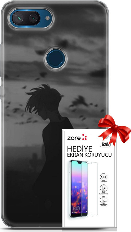 Xiaomi Mi 8 Lite Kılıf Orijinal Seri Supers 26 Gambar Anime Soft Kapak + Ekran Koruyucu