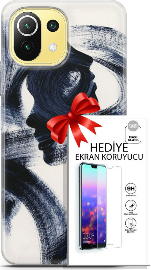 Xiaomi 11 Lite 5G Kılıf Orijinal Seri Soul 10 2 Yüzlü Full Hd Kılıf + Ekran Koruyucu