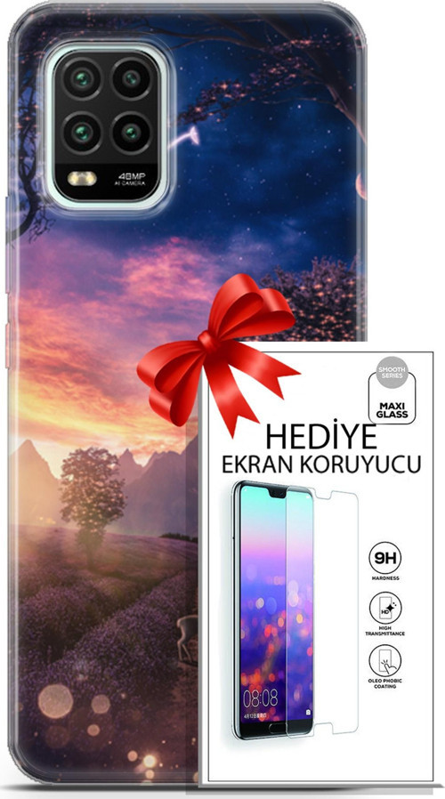Xiaomi Mi 10 Lite 5G Kılıf Orijinal Seri Fantasy 15 Keçi Kalın Silikon + Ekran Koruyucu