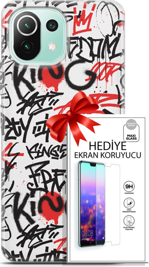 Xiaomi 11 Lite 5G Ne Kılıf Orijinal Seri Punky 22 King Freedom Kap + Ekran Koruyucu