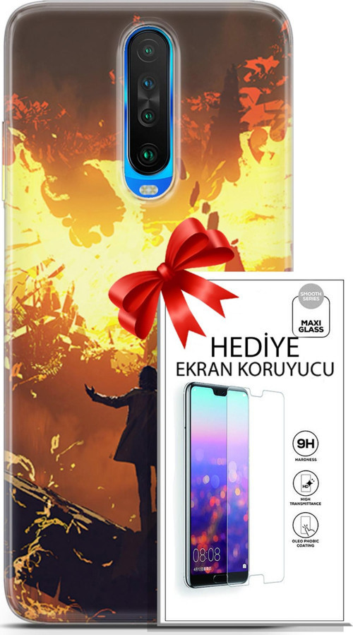 Xiaomi Redmi K30 Kılıf Orijinal Seri Neo 13 Mor Panter Fortnite Case Kapak Ekran Koruyucu