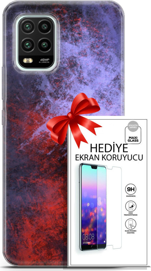 Xiaomi Mi 10 Lite 5G Kılıf Orijinal Seri Nature 18 Karışık Parlak Kılıf + Ekran Koruyucu Full Koruma