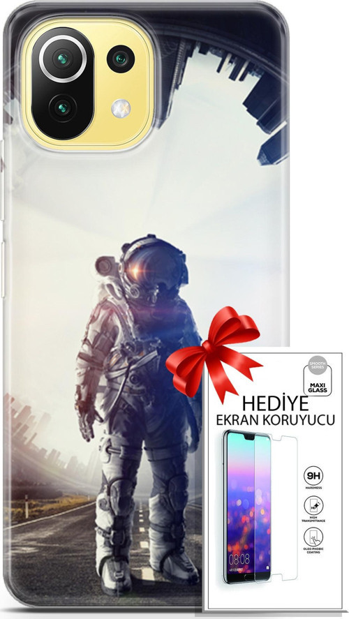 Xiaomi 11 Lite 5G Kılıf Orijinal Seri Algorand 22 Astro Kap + Ekran Koruyucu