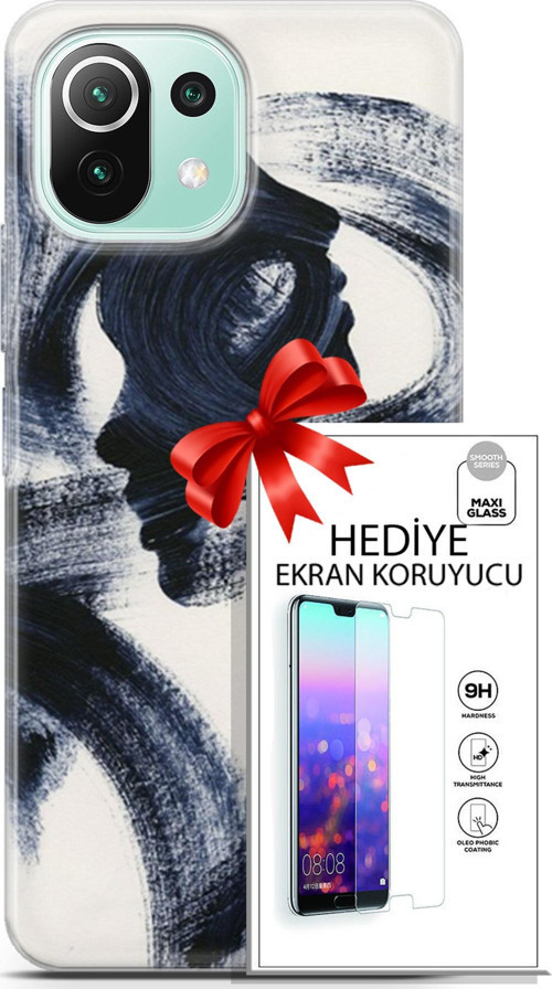 Xiaomi 11 Lite 5G Ne Kılıf Orijinal Seri Soul 10 2 Yüzlü Full Hd Kılıf + Ekran Koruyucu
