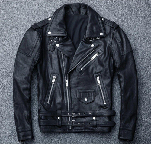 Hakiki Deri Motosiklet Biker Mont