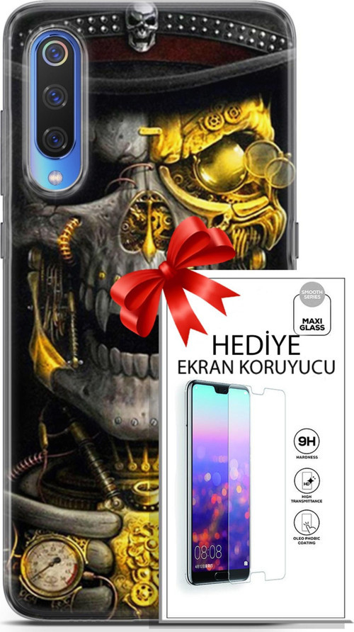 Xiaomi Mi 9 Kılıf Orijinal Seri Pubg 22 Skeleton Kap + Ekran Koruyucu