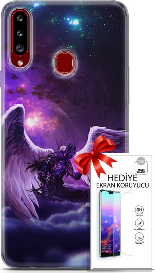 Samsung Galaxy A20S Kılıf Orijinal Seri Cardano 23 Melek Telefon Kabı Ve Ekran Koruyucu