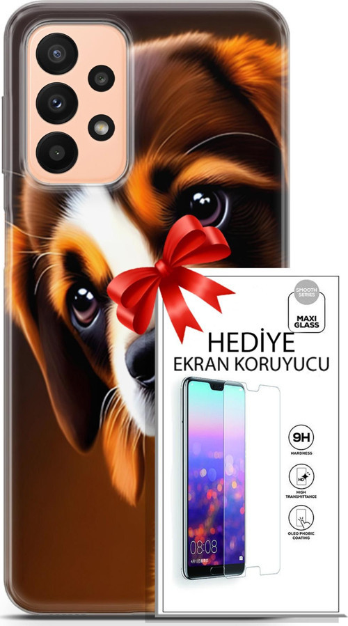 Samsung Galaxy A23 4G Kılıf Orijinal Seri Dogs 05 Üzgün Yavru Koruma Kılıfı + Ekran Koruyucu