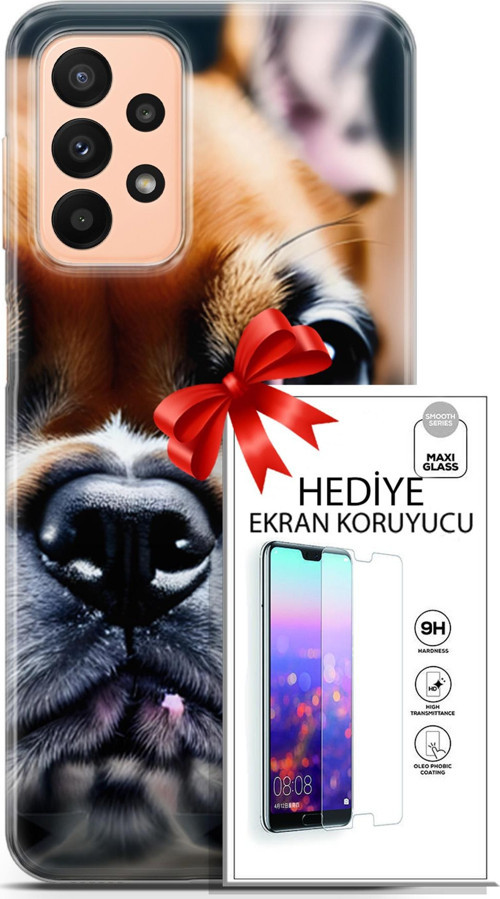 Samsung Galaxy A23 4G Kılıf Orijinal Seri Dogs 10 İngiliz Mastiff Full Hd Kılıf + Ekran Koruyucu