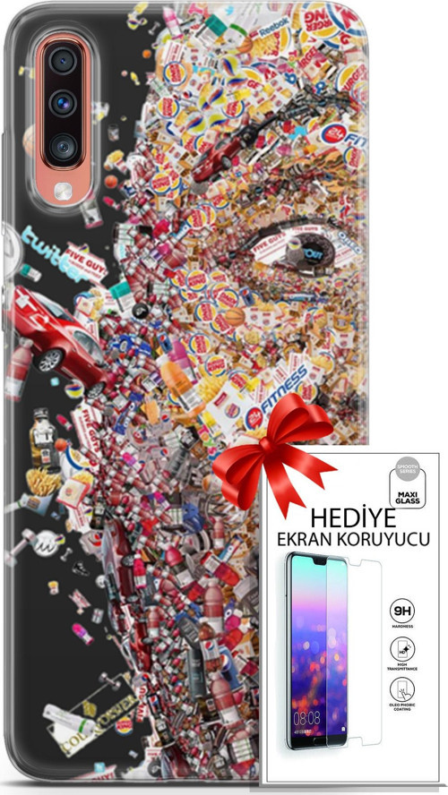 Samsung Galaxy A70 Kılıf Orijinal Seri Cardano 09 Fitness Uv Kılıf Ve Ekran Koruyucu