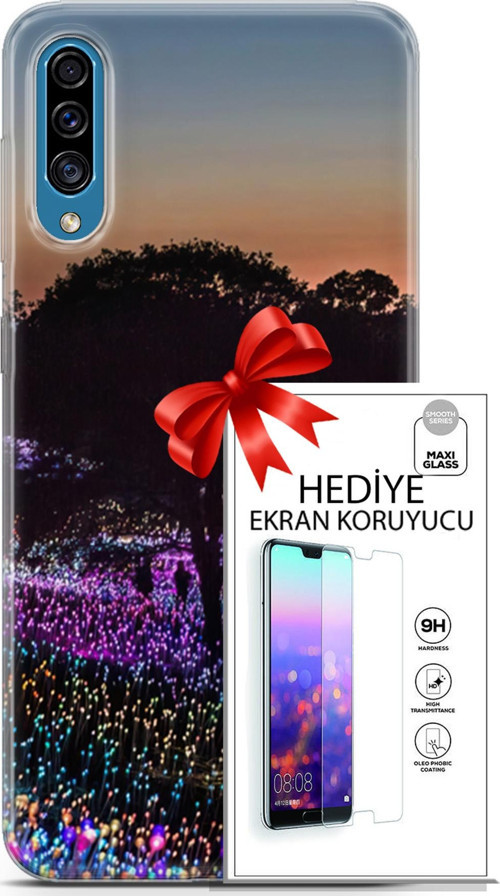 Samsung Galaxy A30S Kılıf Orijinal Seri Fantasy 11 Işıltılı Brookgreen 4K Baskılı Kılıf + Ekran Koruyucu
