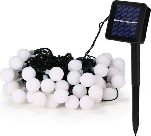 OPAK SARI GÜNEŞ ENERJİLİ 7 METRE 49 LED BAHÇE TERAS PARTİ BALKON SÜSÜ AYDINLATMA LAMBASI