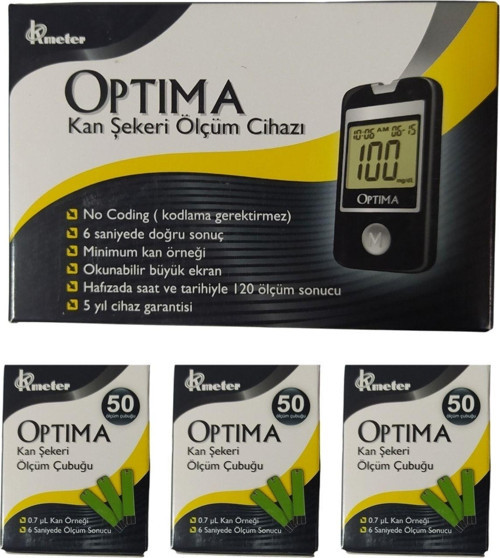 Kan Şekeri Ölçüm Cihazı + 150 Adet Ölçüm Çubuğu