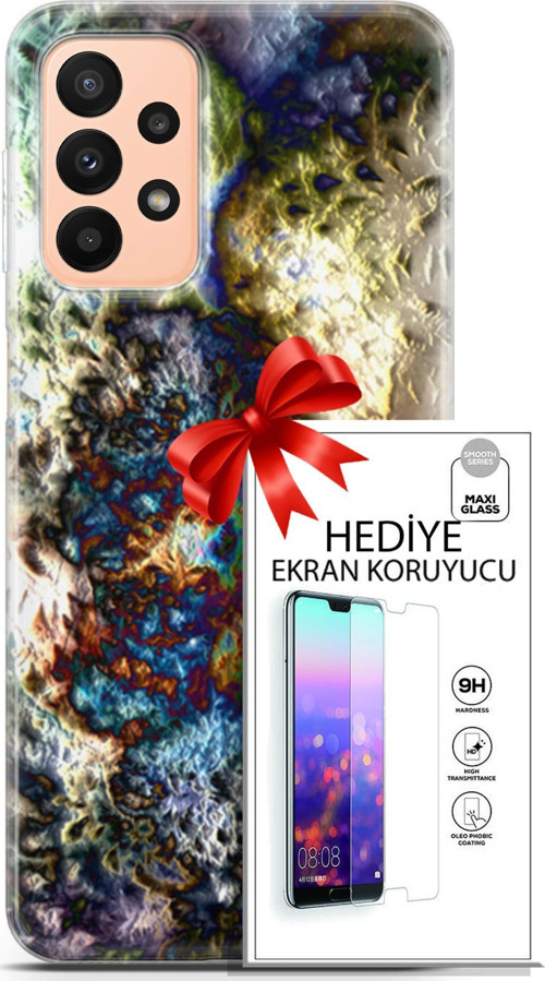 Samsung Galaxy A23 4G Kılıf Orijinal Seri Nature 13 Volkanik Case Kapak Ekran Koruyucu