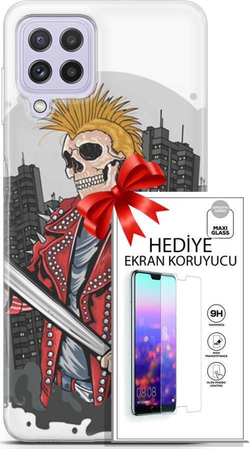 Samsung Galaxy M32 Kılıf Orijinal Seri Punky 08 Punk Serseri Baskılı Kılıf + Ekran Koruyucu