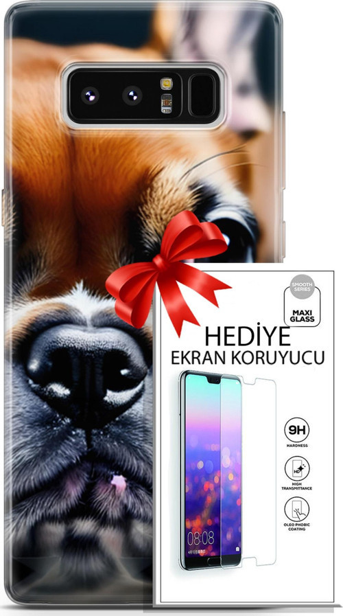 Samsung Galaxy Note 8 Kılıf Orijinal Seri Dogs 10 İngiliz Mastiff Full Hd Kılıf + Ekran Koruyucu