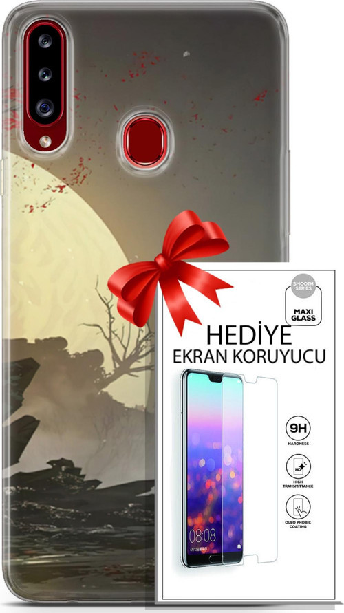 Samsung Galaxy A20S Kılıf Orijinal Seri Fantasy 29 Anime Savaşçı Leke Tutmaz Kapak + Ekran Koruyucu