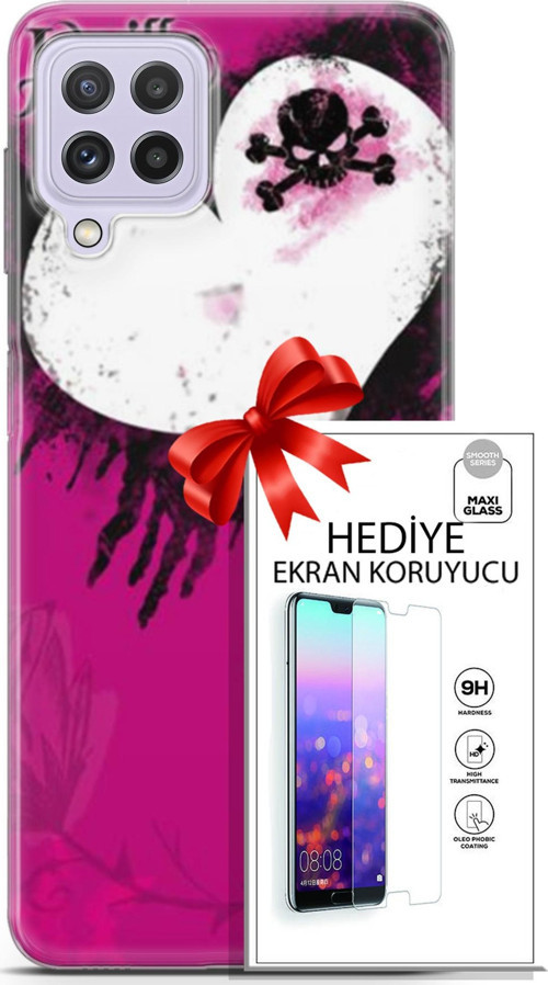 Samsung Galaxy M32 Kılıf Orijinal Seri Punky 27 Jaxville Lazer Kesim Silikon Ekran Koruyucu