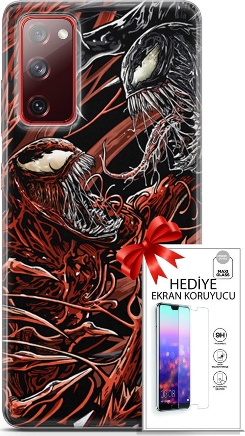 Samsung Galaxy S20 Fe Kılıf Orijinal Seri Cardano 21 Stranger Darbe Önleyici Kapak + Ön Ekran Koruyucu