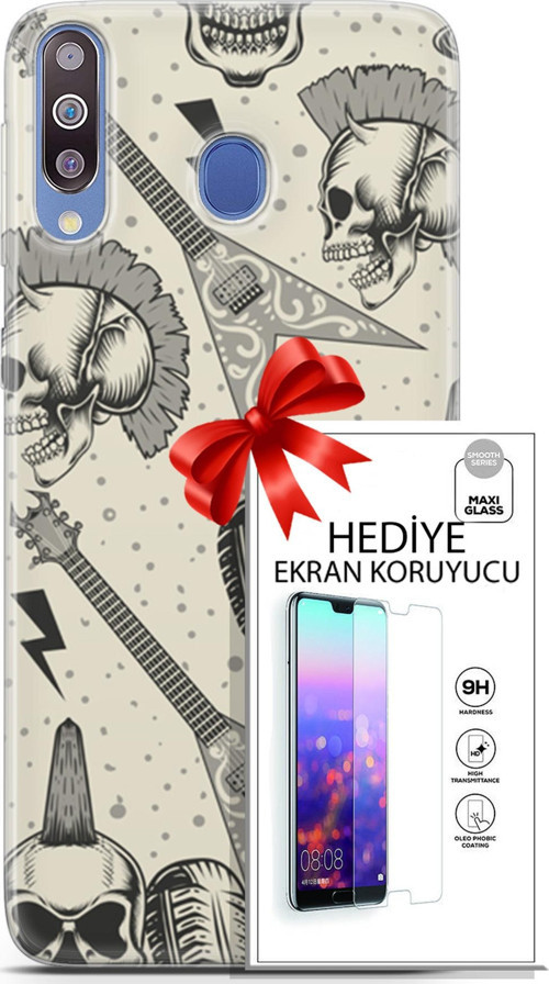 Samsung Galaxy M30 Kılıf Orijinal Seri Punky 20 Trash Punk Renkli Kılıf Ekran Koruyucu