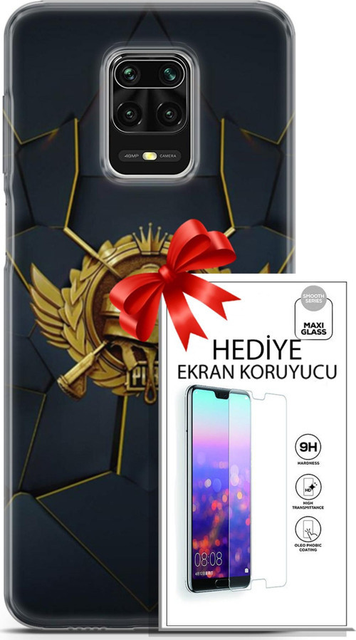 Xiaomi Redmi Note 9 Pro Kılıf Orijinal Seri Pubg 16 Amblem Hediyelik Kılıf Ve Ekran Koruyucu
