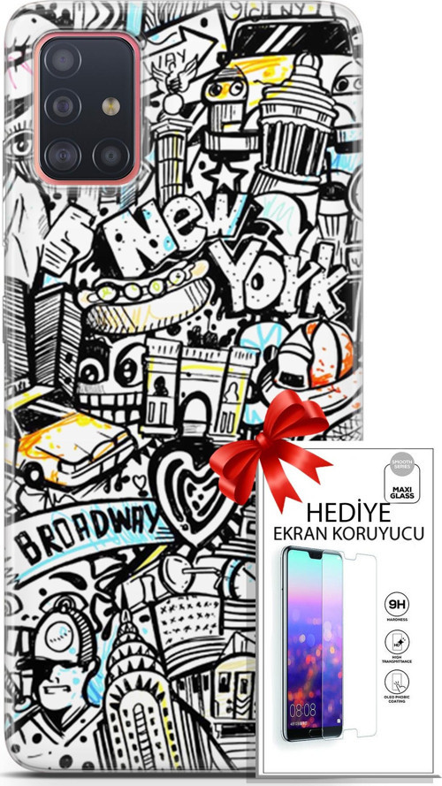 Samsung Galaxy A51 Kılıf Orijinal Seri Bounce 24 Kit Sutton Darbe Emici Kılıf + Ekran Koruyucu
