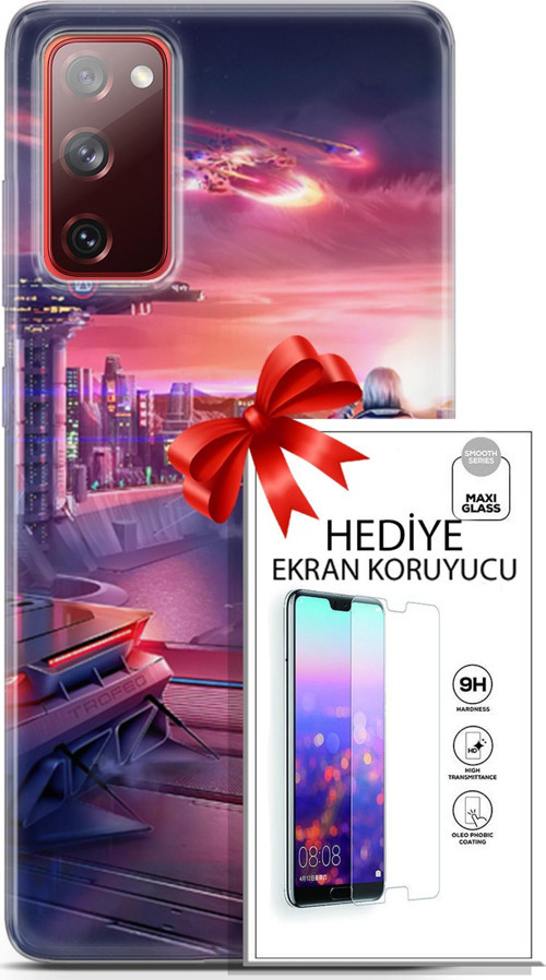 Samsung Galaxy S20 Fe Kılıf Orijinal Seri Cyberpunk 13 Dünya Dışı Case Kapak Ekran Koruyucu