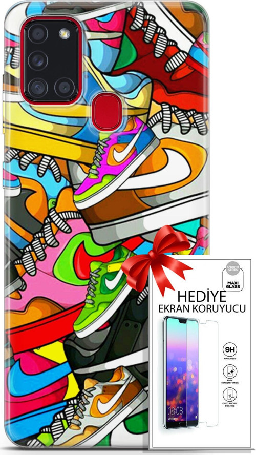 Samsung Galaxy A21S Kılıf Orijinal Seri Bounce 25 Jess Dawson Soyulmayan Kılıf + Ekran Koruyucu Full