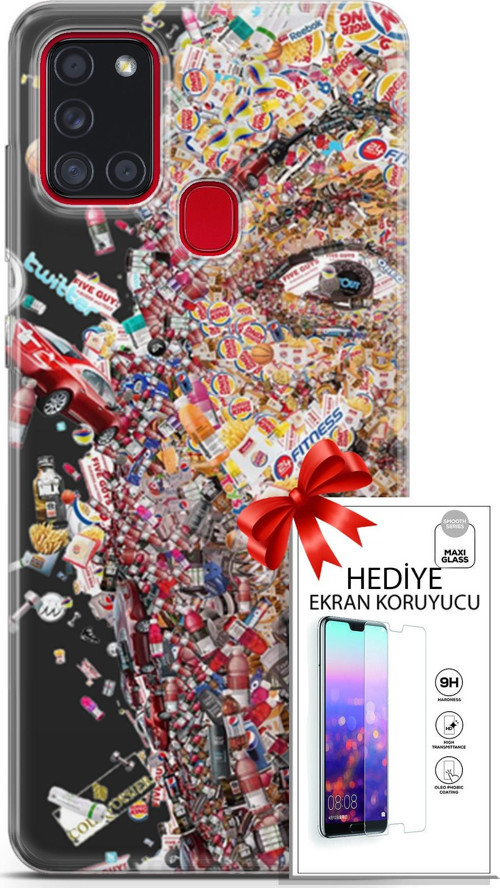 Samsung Galaxy A21S Kılıf Orijinal Seri Cardano 09 Fitness Uv Kılıf Ve Ekran Koruyucu