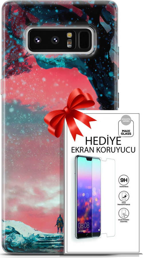 Samsung Galaxy Note 8 Kılıf Orijinal Seri Neo 01 Bıçaklı Joker Telefon Kılıfı + Ekran Koruyucu