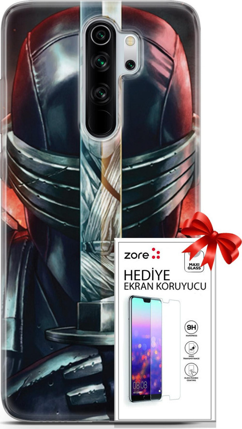 Xiaomi Redmi Note 8 Pro Kılıf Orijinal Seri Supers 08 Snake Eyes Baskılı Kılıf + Ekran Koruyucu