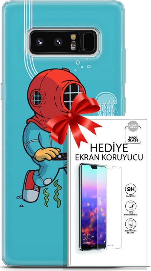 Samsung Galaxy Note 8 Kılıf Orijinal Seri Neo 08 Batman Dc Baskılı Kılıf + Ekran Koruyucu