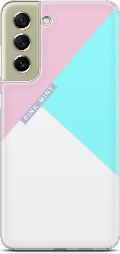 Samsung Galaxy S21 Fe Kılıf Orijinal Seri Typo 08 Pink Mint Baskılı Kılıf