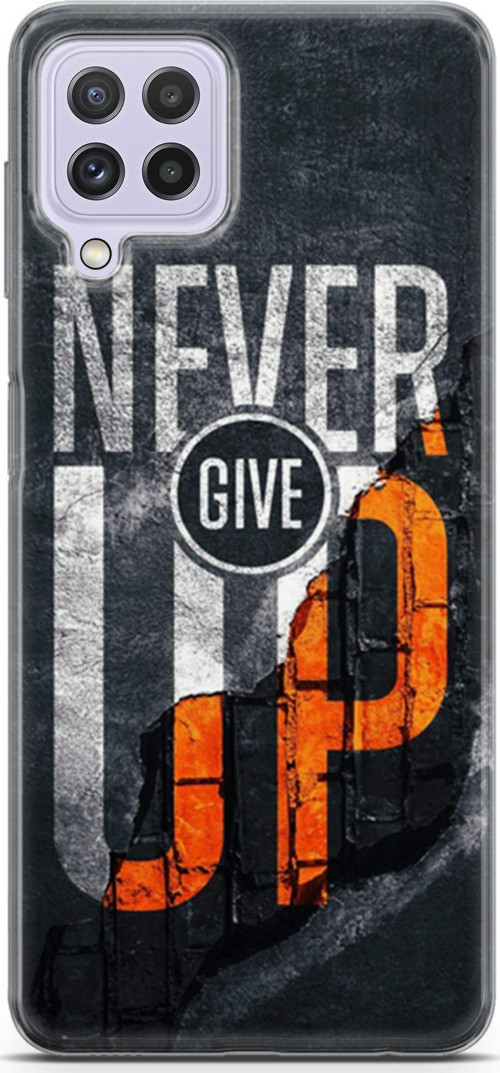 Samsung Galaxy M32 Kılıf Orijinal Seri Typo 29 Never Give Up Leke Tutmaz Kapak