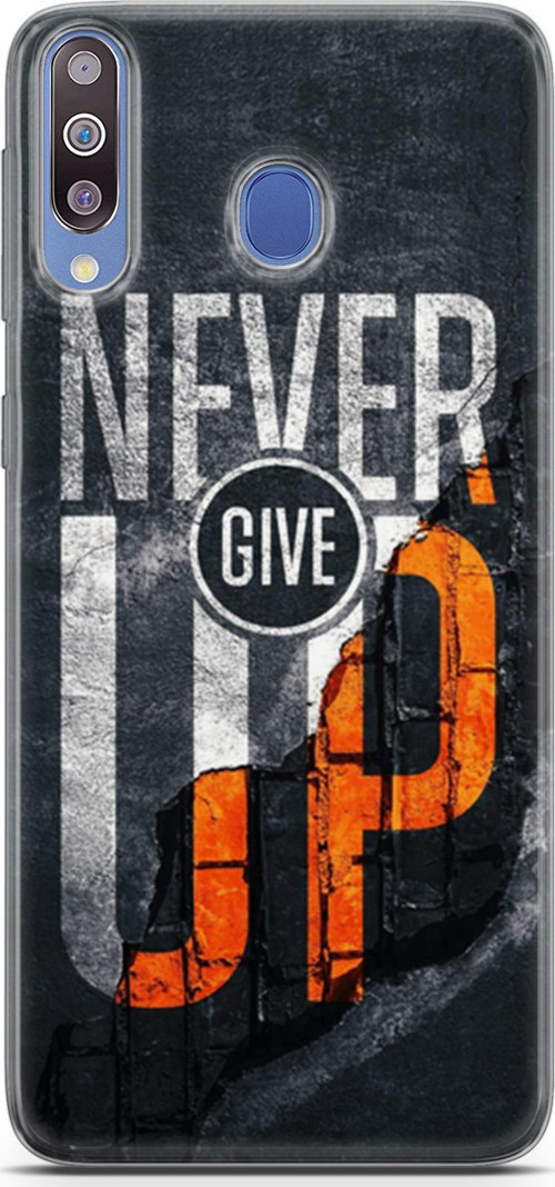Samsung Galaxy M30 Kılıf Orijinal Seri Typo 29 Never Give Up Leke Tutmaz Kapak