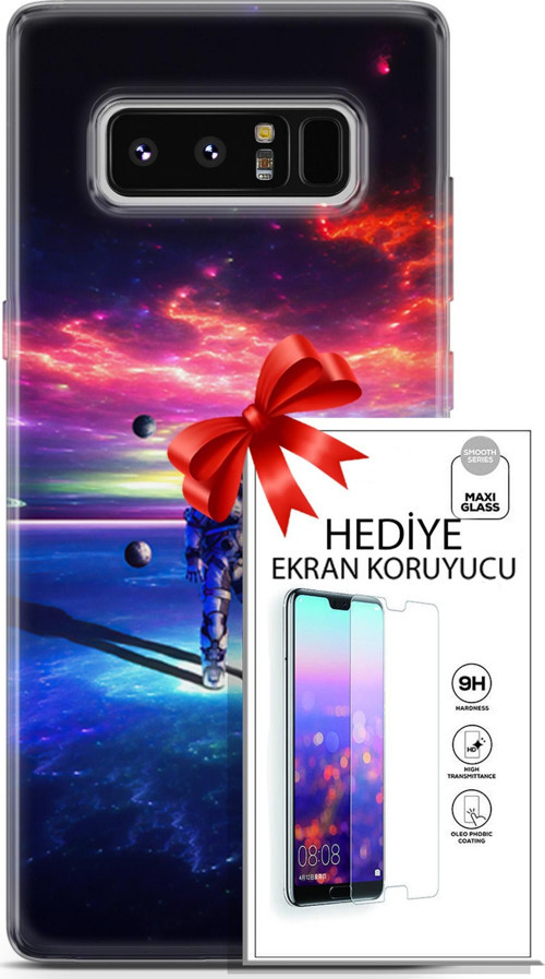 Samsung Galaxy Note 8 Kılıf Orijinal Seri Neo 22 Kaptan Amerika Kap + Ekran Koruyucu