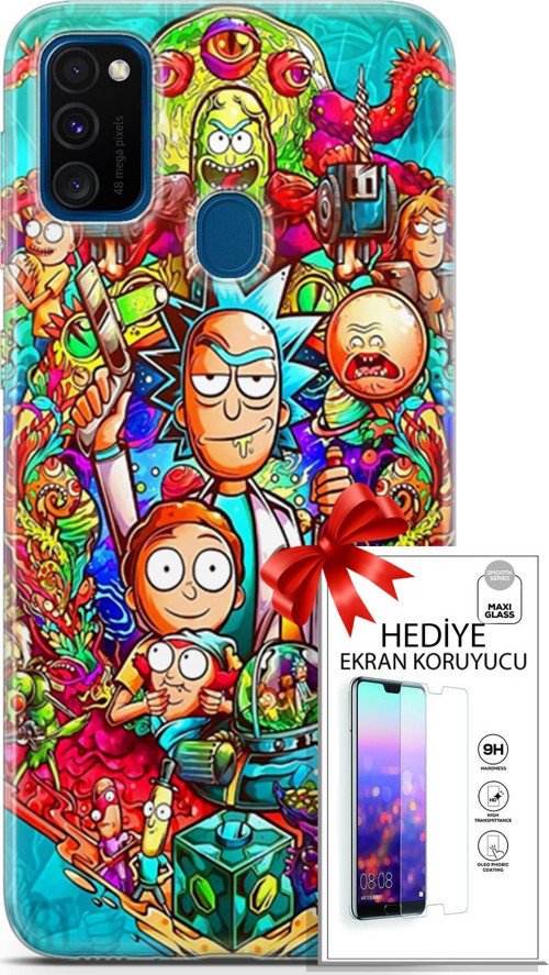 Samsung Galaxy M30S Kılıf Orijinal Seri Bounce 03 Hattie May Arka Kapak + Ekran Koruyucu