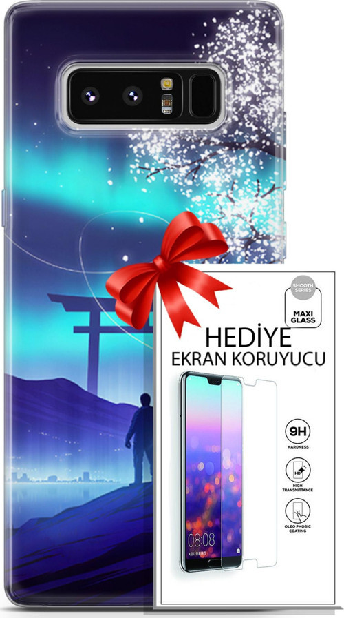 Samsung Galaxy Note 8 Kılıf Orijinal Seri Neo 26 Spider Girls Soft Kapak + Ekran Koruyucu