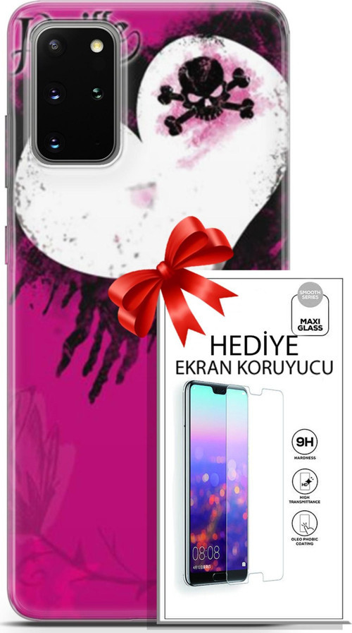 Samsung Galaxy S20 Plus Kılıf Orijinal Seri Punky 27 Jaxville Lazer Kesim Silikon Ekran Koruyucu